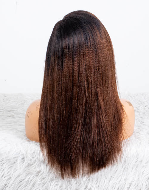 Clearance - 5x5" Closure Wig Indian Hair - 16" Yaki Size Average - MTY-3536