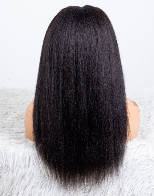 Clearance - 5x5" Closure Wig Indian Hair - 16" Kinky Straight Size Average - MT-3471