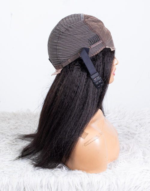 Clearance - 5x5" Closure Wig Indian Hair - 16" Kinky Straight Size Average - MT-3471