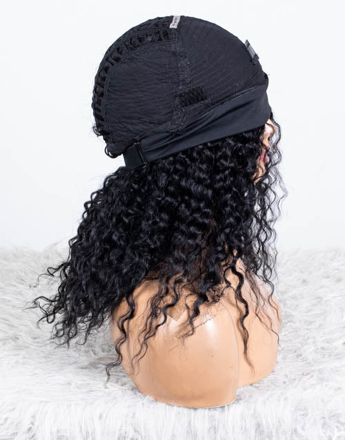 Clearance - Headband Wig  Indian Hair - 16" Curly  Average Size- MH-814
