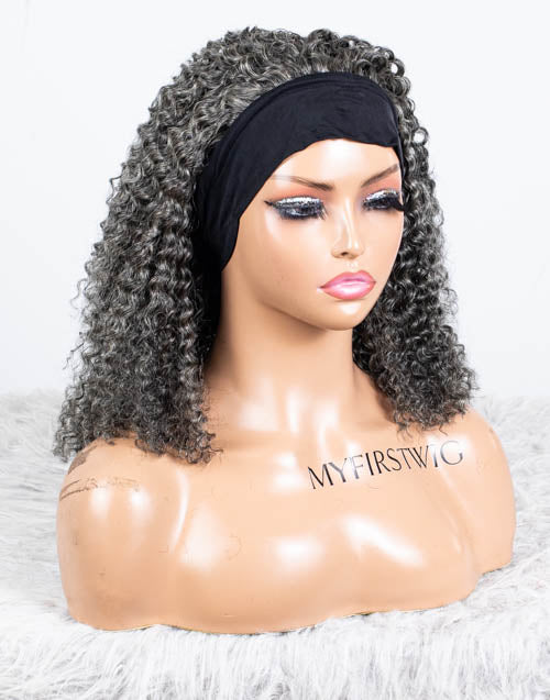 Clearance - Headband Wig  Indian Hair - 14" Curly  Size  1 - MH-813