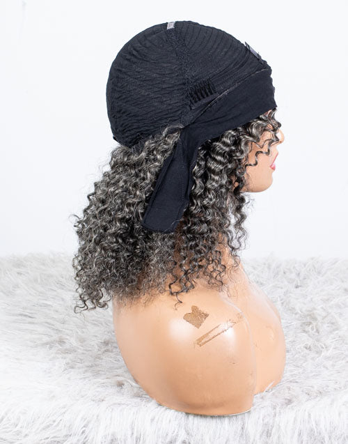Clearance - Headband Wig  Indian Hair - 14" Curly  Size  1 - MH-813