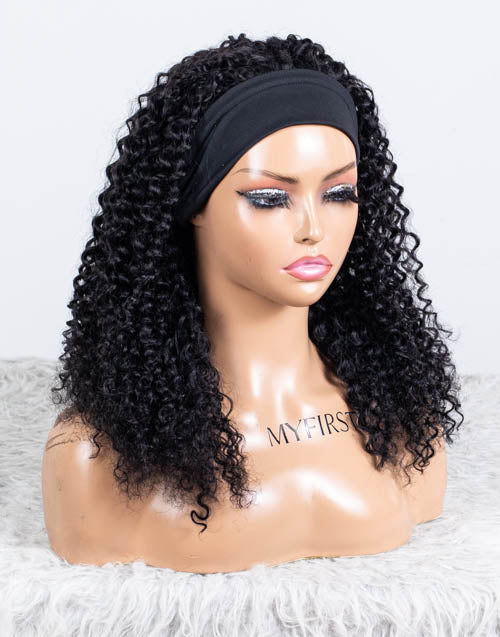 Clearance - Headband Wig  Indian Hair - 18" Curly Size 1- MHY-683
