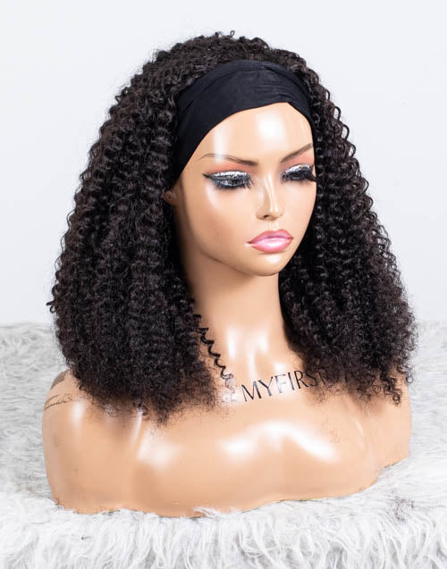 Clearance - Headband Wig  Indian Hair - 18" Curly Size 1- MHY-682