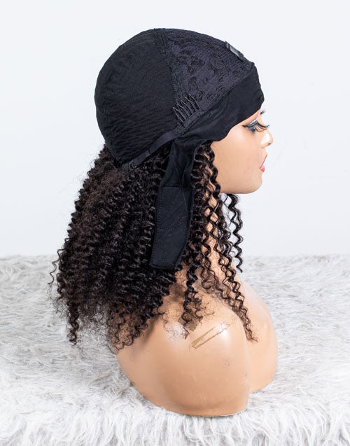 Clearance - Headband Wig  Indian Hair - 18" Curly Size 1- MHY-682