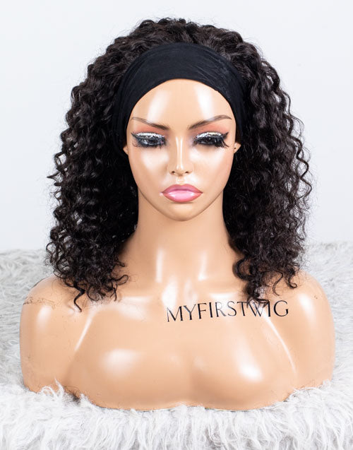Clearance - Headband Wig  Indian Hair - 14" Curly Size 1- MHY-678