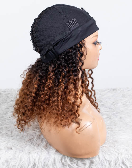 Clearance - Headband Wig  Indian Hair - 18" Curly  Average  Size- MHY-669
