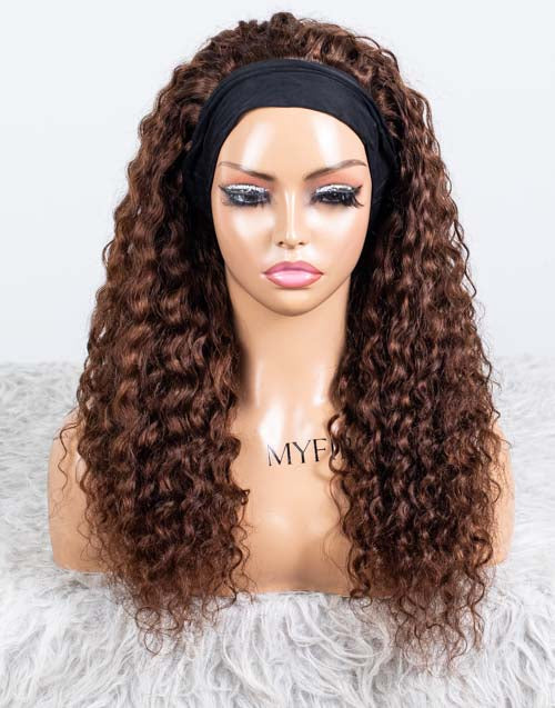 Clearance - Headband Wig  Indian Hair - 20" Curly  Size  1- MHY-619