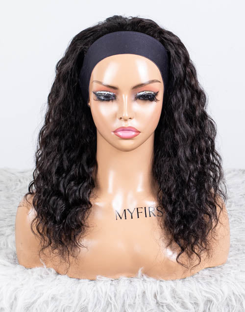 Clearance - Headband Wig  Indian Hair - 16" Curly Size 1- MHY-612