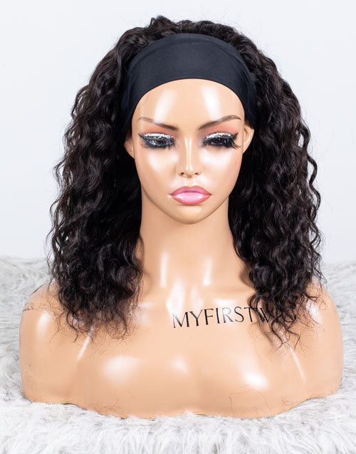 Clearance - Headband Wig  Indian Hair - 14" Curly Size 1- MHY-601