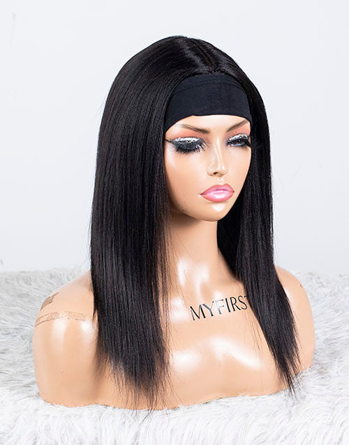 Clearance - Headband Wig With Middle Part Indian Hair - 14" Yaki Size 1 - MCY-38