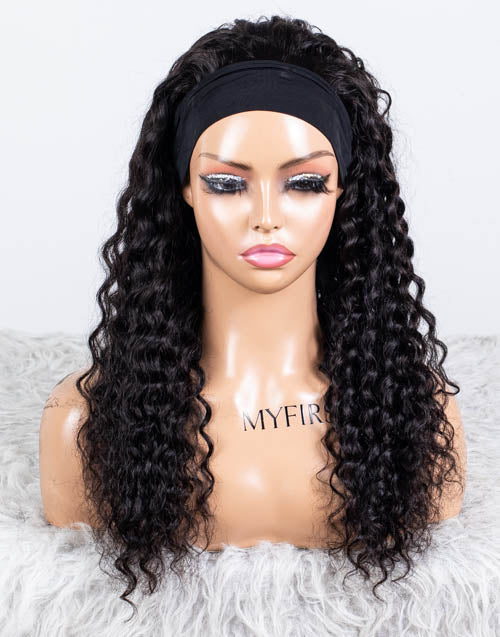 Clearance - Headband Wig  Indian Hair - 20" Curly Size 1- MHY-685
