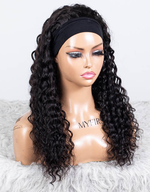 Clearance - Headband Wig  Indian Hair - 20" Curly Size 1- MHY-685