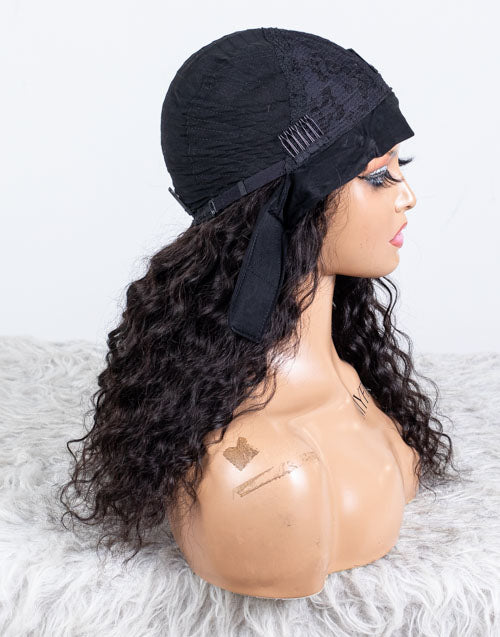 Clearance - Headband Wig  Indian Hair - 18" Curly Size 1- MHY-604
