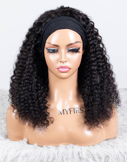 Clearance - Headband Wig  Indian Hair - 18" Curly Size 1- MHY-599