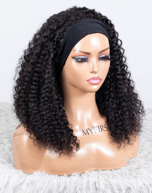 Clearance - Headband Wig  Indian Hair - 18" Curly Size 1- MHY-599