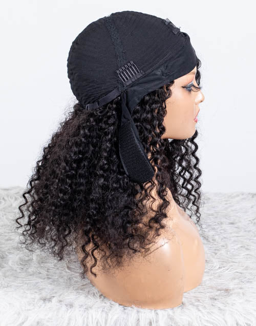 Clearance - Headband Wig  Indian Hair - 18" Curly Size 1- MHY-599