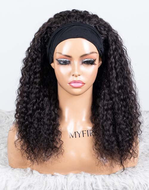 Clearance - Headband Wig  Malaysian Hair - 18" Curly Size 1 - MHY-582