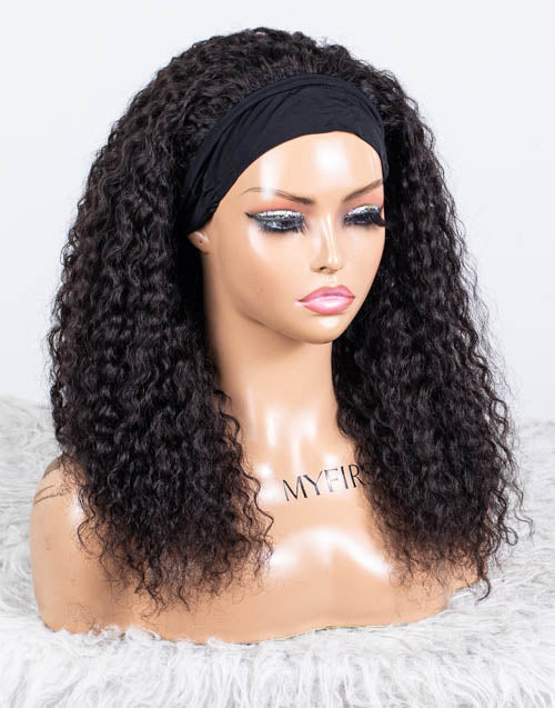 Clearance - Headband Wig  Malaysian Hair - 18" Curly Size 1 - MHY-582