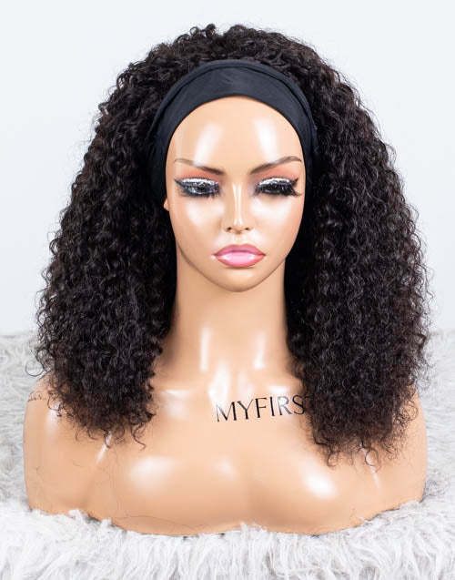 Clearance - Headband Wig  Malaysian Hair - 16" Curly Size 1 - MHY-680