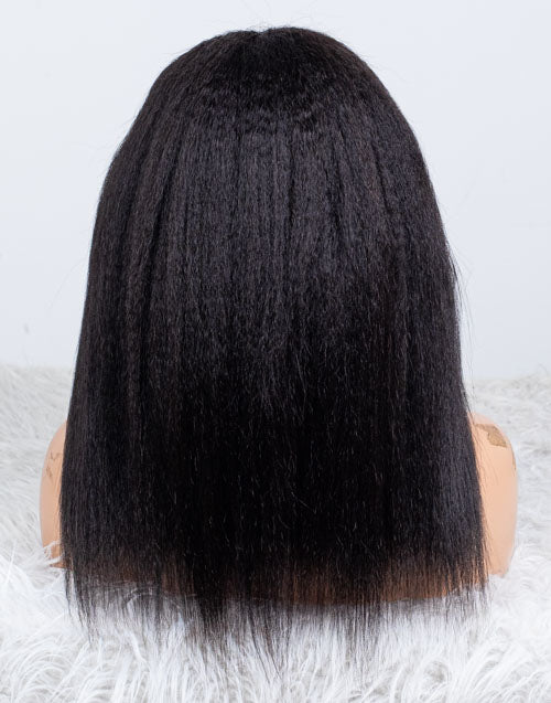 Clearance - 4x4" Closure Wig Indian Hair 160% Density - 14" Kinky Size Average - MTY-2120