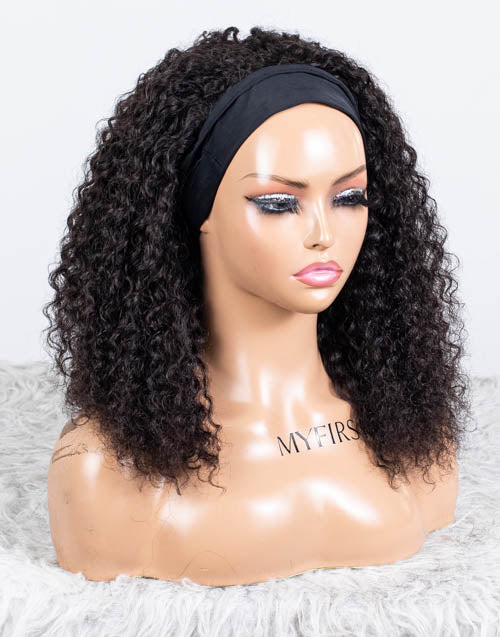 Clearance - Headband Wig  Malaysian Hair - 16" Curly Size 1 - MHY-680