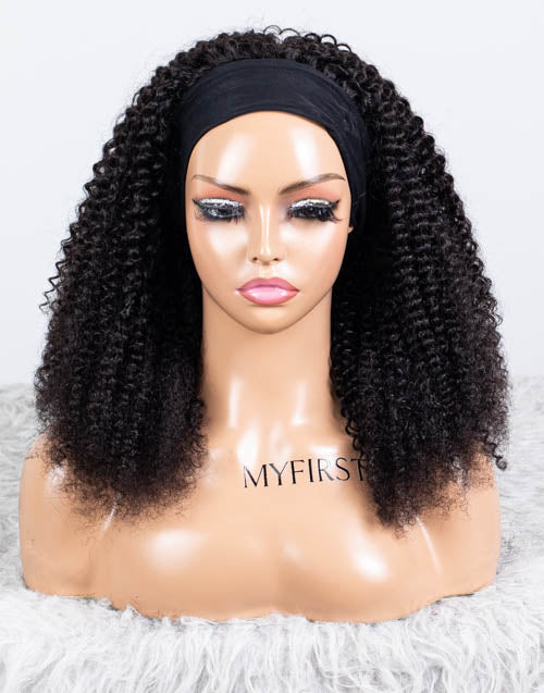 Clearance - Headband Wig  Indian Hair - 18" Curly Size 1- MHY-641