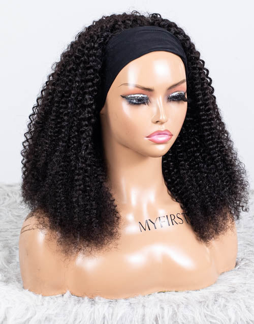 Clearance - Headband Wig  Indian Hair - 18" Curly Size 1- MHY-641