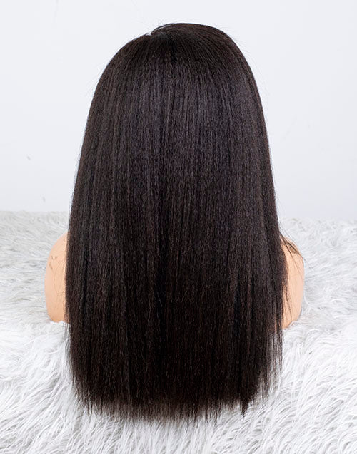 Clearance - 5x5 Glueless Closure Wig Malaysian Hair - 16" Kinky Straight Size 2 - MTY-2652