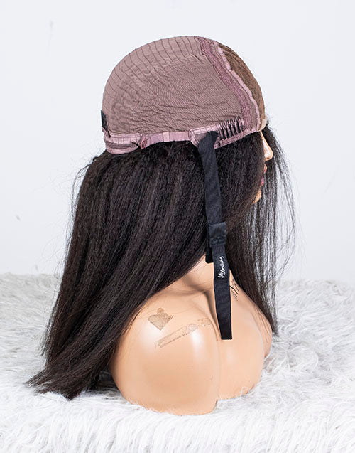 Clearance - 5x5 Glueless Closure Wig Malaysian Hair - 16" Kinky Straight Size 2 - MTY-2652