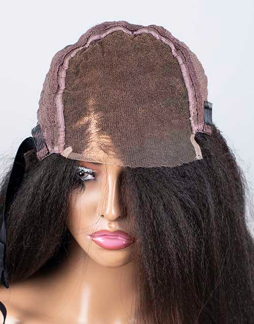 Clearance - 5x5 Glueless Closure Wig Malaysian Hair - 16" Kinky Straight Size 2 - MTY-2652