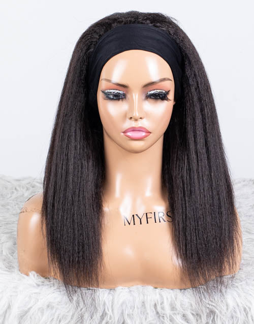 Clearance - Headband Wig  Indian Hair - 16" Kinky Size 1- MHY-616