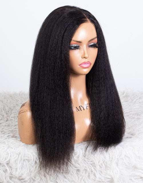 Clearance - 5x5" Closure Wig Indian Hair - 16" Kinky Size Average - MT-3670