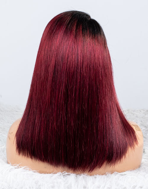 Clearance - 5x5 Glueless Closure Wig Indian Hair - 12" Silky Average Size - MTY-1872