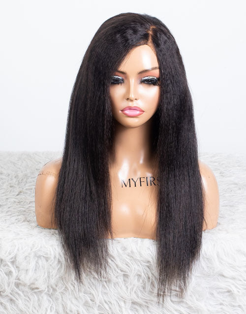 Clearance - 5x5" Closure Wig Indian Hair - 16" Kinky Size Average - MTY-4541