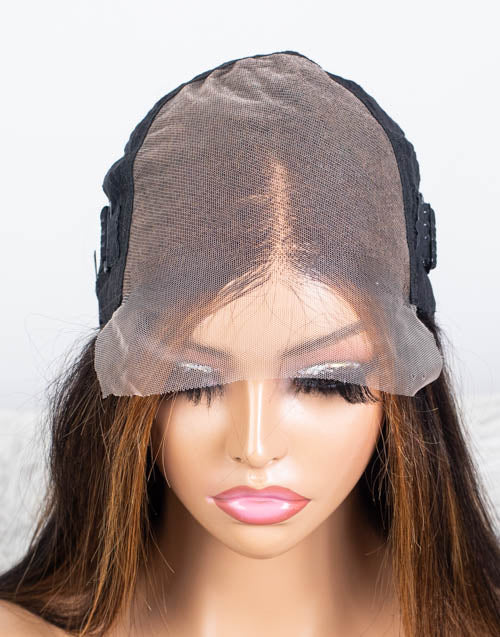 Clearance - 7x5" Closure Wig Indian Hair 160% Density - 16" Silky Size Average - MT-3646