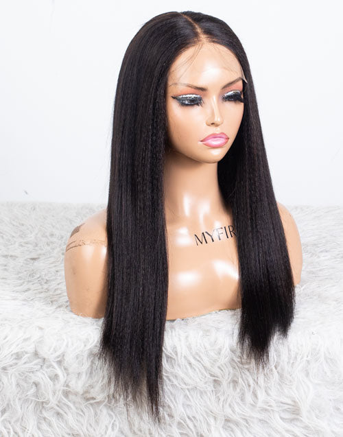 Clearance - 5x5" Closure Wig Indian Hair - 18" Yaki Size 2 - MT-3659