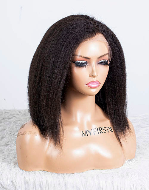 Clearance - 13x4.5" Lace Front Wig Malaysian Hair - 12" Kinky Size 1-MTY-2970