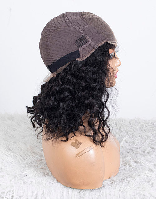 Clearance - 4x4" Closure Wig Indian Hair 160% Density - 12" Silky Size Average - MTY-4847