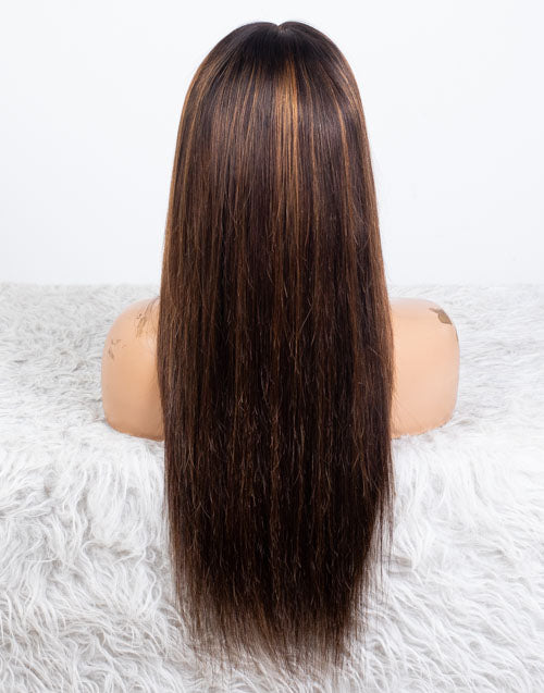 Clearance - 7x5" Closure Wig Indian Hair 160% Density - 18" Silky Size Average - MTY-4603