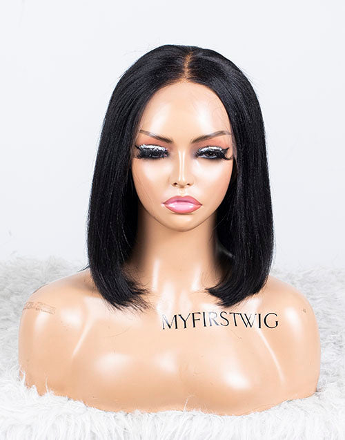 Clearance - 13x4"  Lace Front Wig Malaysian Hair - 12" Yaki Size 1- MTY-2251
