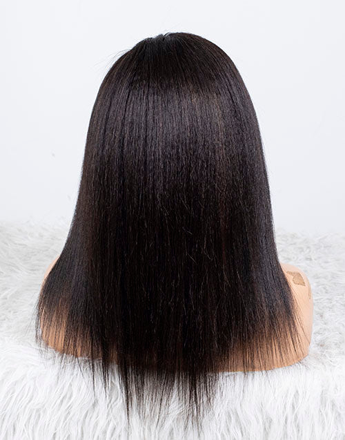 Clearance - 13*4" Lace Front Wig Indian Hair - 14" Kinky Straight Size 2- MTY-2297