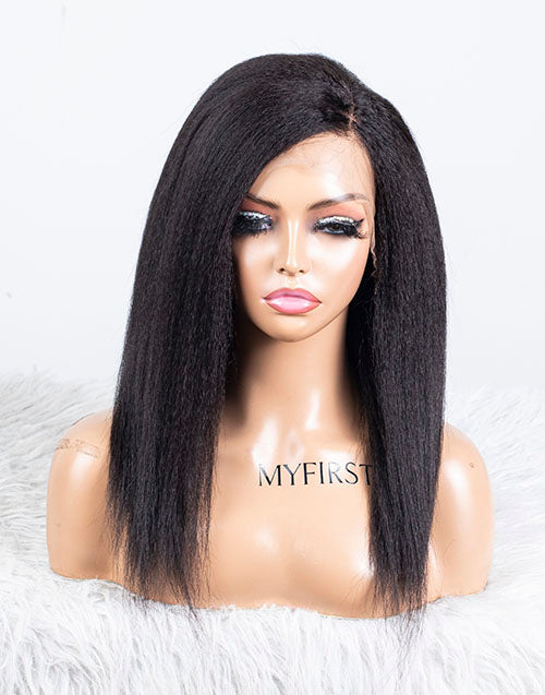 Clearance - 13x4.5" Lace Front Wig Indian Hair - 14" Kinky Size 1 - MTY-3093