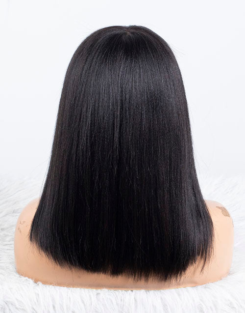 Clearance - 13x6" Lace Front Wig Malaysian Hair 180% Density- 12" Yaki Size 1  - MTY - 3086