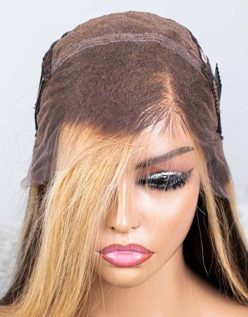 Clearance - Full Lace Wig Indian Hair - 20" Silky Customized Cap Size  - MTY-1174