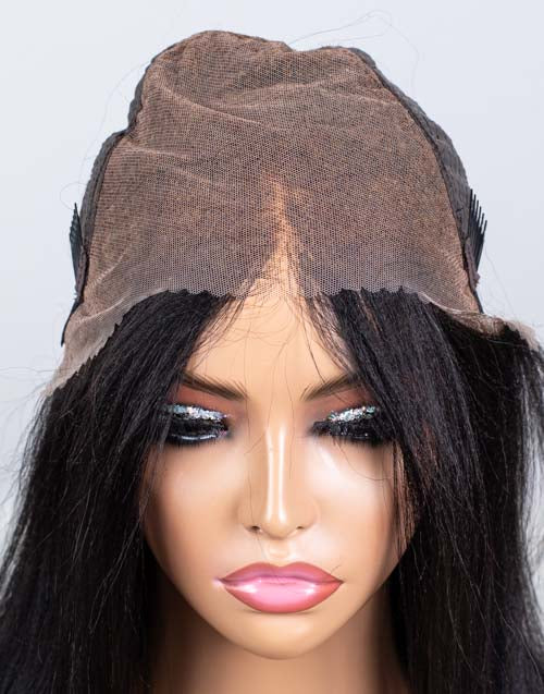 Clearance - 13x6" Lace Front Wig Indian Hair - 12“ Yaki Size 1 - MT-3119