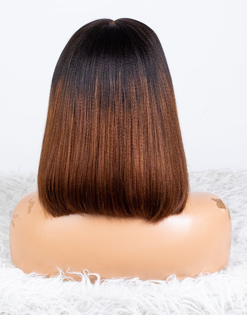 Clearance - 5x5" Closure Wig Indian Hair - 12" Yaki Size Average - MTY-3984