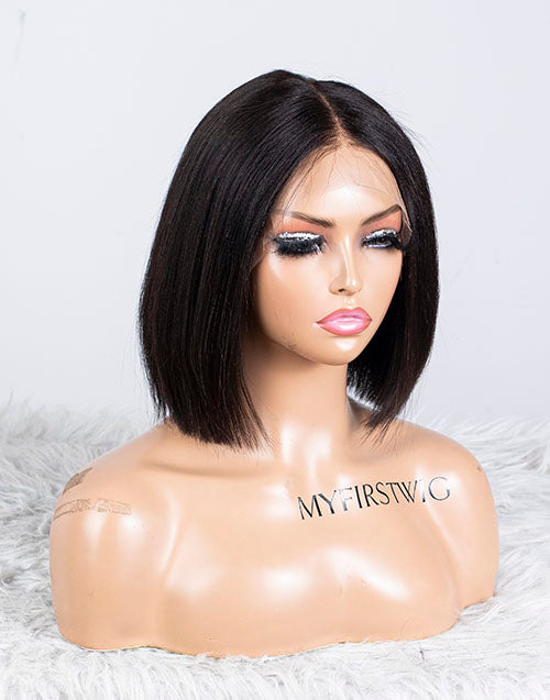 Clearance - 13x4" Lace Front Wig Indian Hair - 10" Yaki Size-1 - MTY-2413