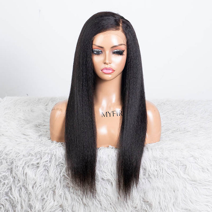Clearance - 5x5 Glueless Closure Wig Indian Hair - 20" Kinky Average Size - MT-3835