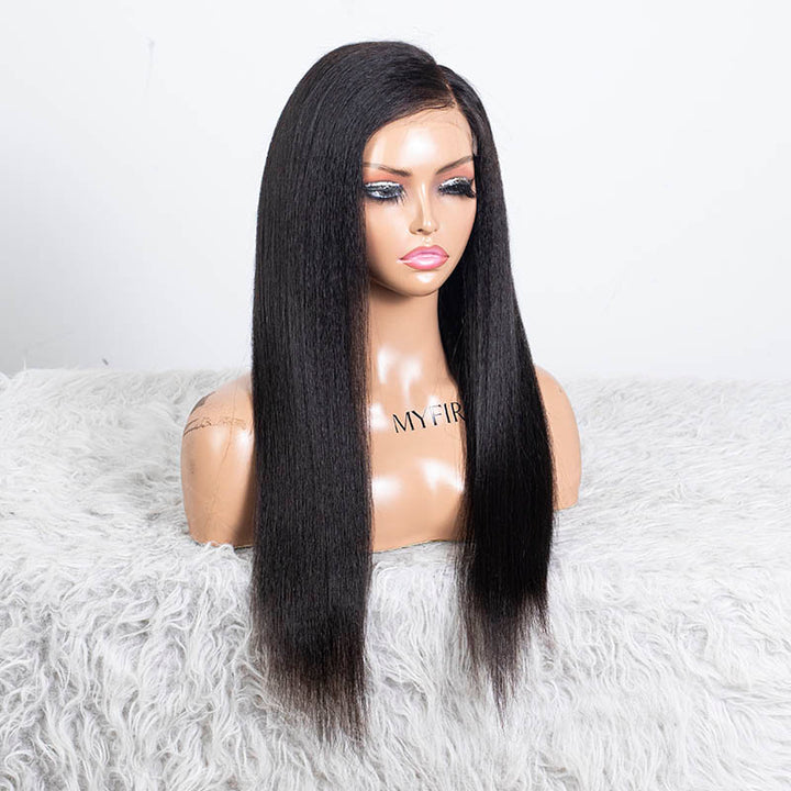 Clearance - 5x5 Glueless Closure Wig Indian Hair - 20" Kinky Average Size - MT-3835